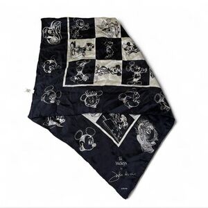 Disney Mickey Mouse 55 Mickeys 100% Silk Scarf by John Hench 34"